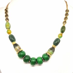 collier agate verde