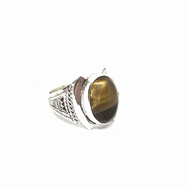 Bague Ouverte Touareg Argent Ebène (Copie) - bag oeil de tigre