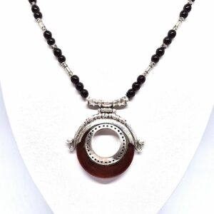 Collier Touareg Cuir Onyx (Copie) - collier cornaline