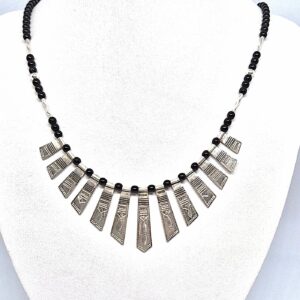 Collier Touareg Argent Onyx 1 (Copie) - collier lamelle et vrille